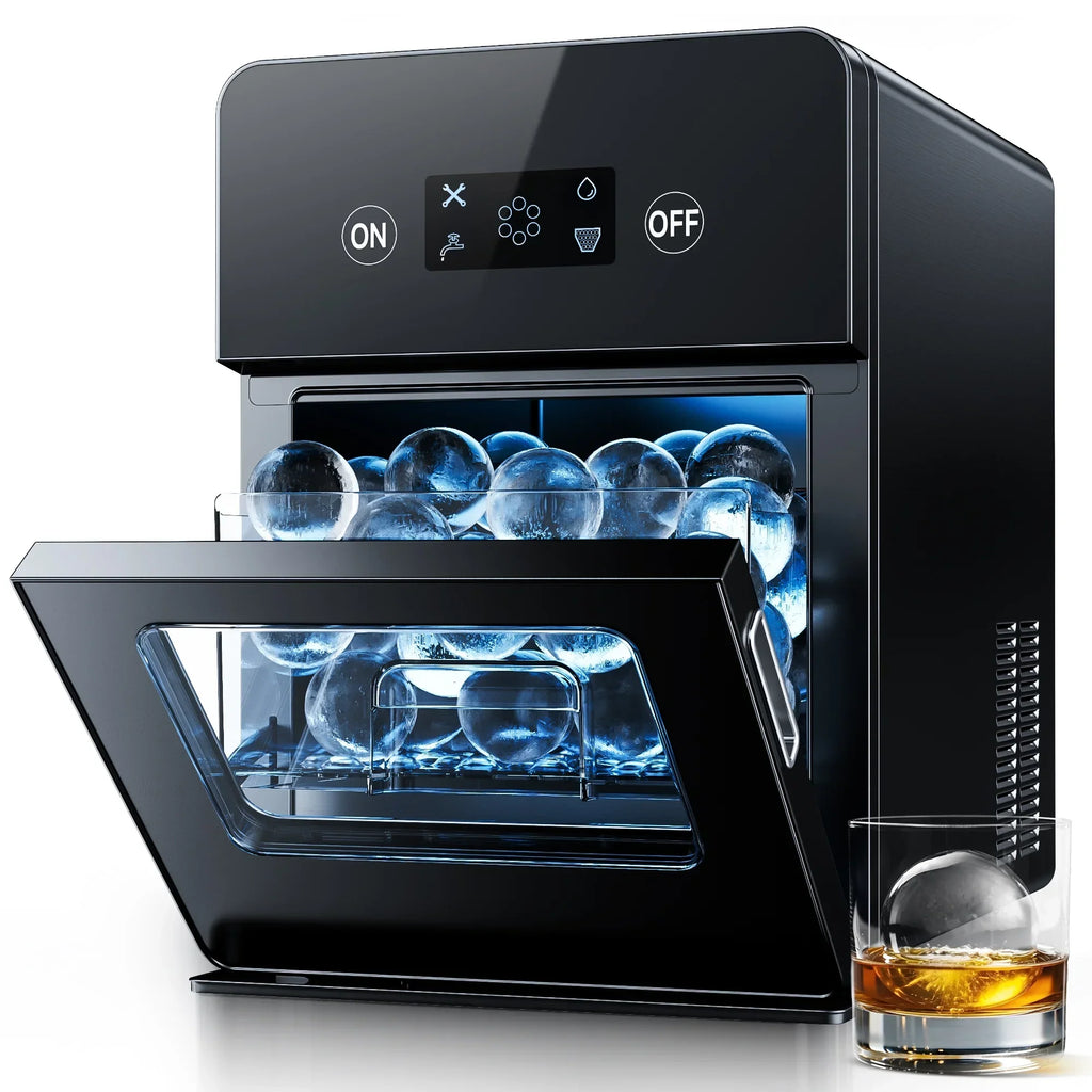 Nouveauté 2026 – Machine à glaçons sphériques Simzlife , 10 glaçons/heure, 150 glaçons/jour, glaçons transparents en boule avec isolation renforcée, écran tactile LCD, autonettoyante, silencieuse, idéale pour la maison et le bar, pour des soirées whi