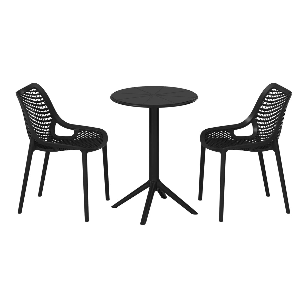 Nouveauté 2026 – Ensemble bistro de patio extérieur 3 pièces WestinTrends Playa en résine, vert olive, avec chaises d'appoint empilables
