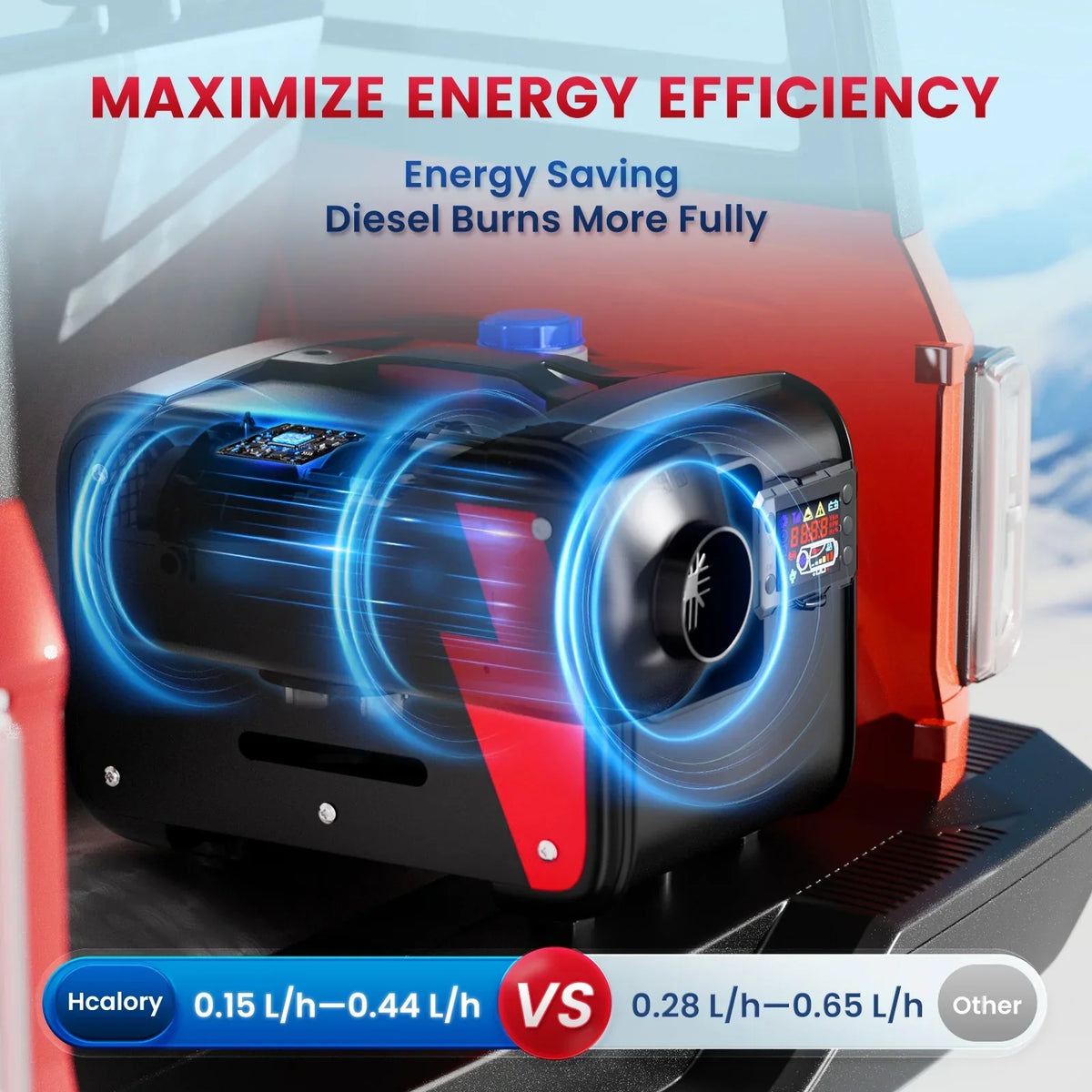 Nouveauté 2026 – Chauffage d'appoint diesel Hcalory 8 kW tout-en-un réglable, thermostat 12 V avec écran LCD, compatible avec les voitures, camping-cars, camions, bateaux et véhicules de loisirs. Fonctionne sur 110 V CA et 12/24 V CC