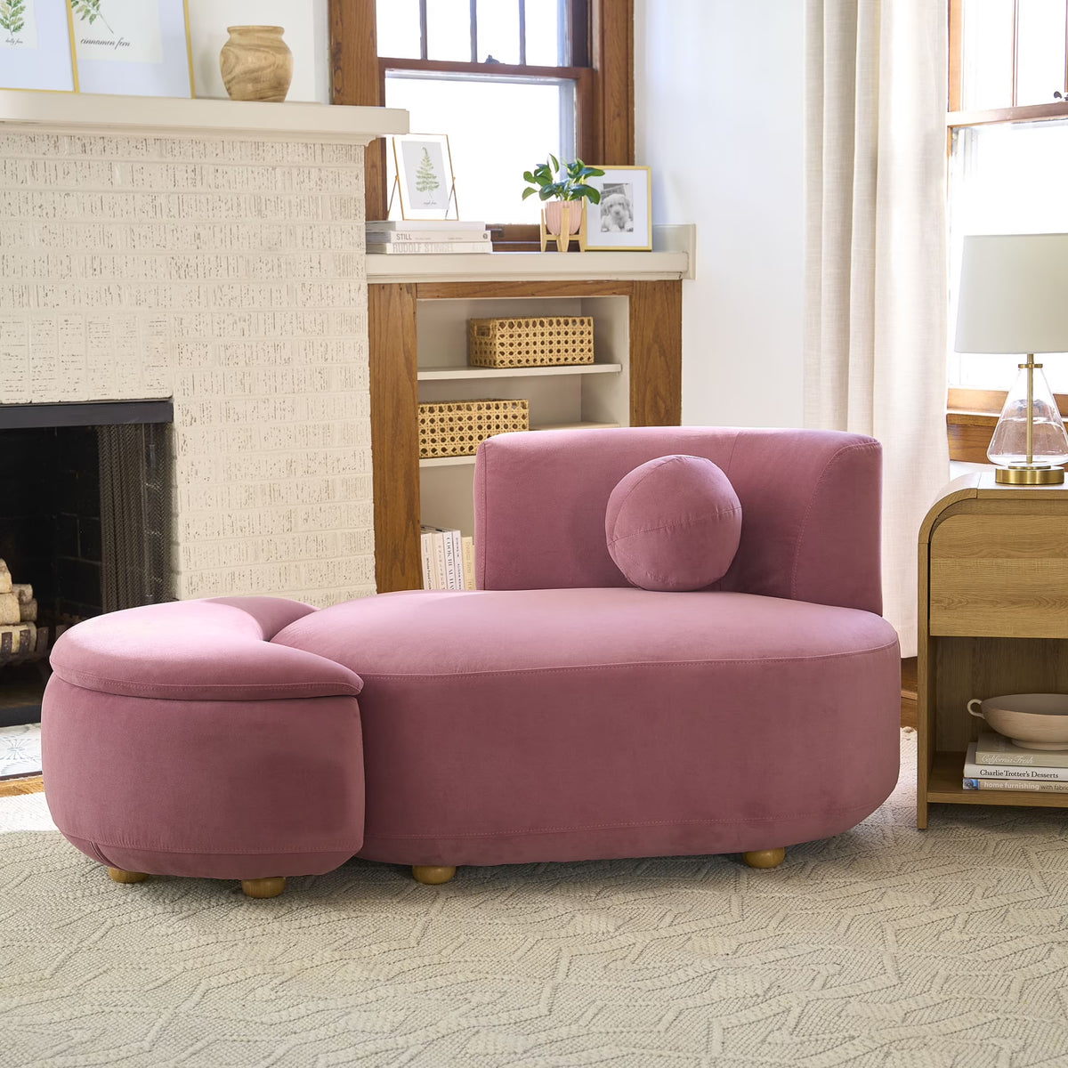 Nouveauté 2026 – Chaise longue et pouf de rangement Juliet en boucle moderne, couleur perle, collection Better Homes & Gardens
