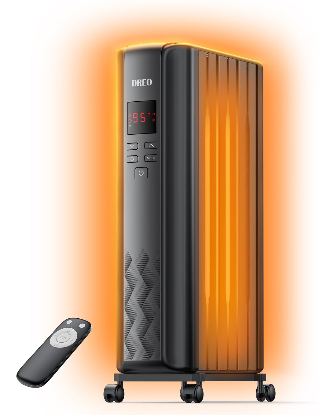 Nouveauté 2026 – Radiateur à bain d'huile Dreo , chauffage électrique radiant pour une utilisation intérieure dans de grandes pièces, avec télécommande, sécurité enfant, 4 modes, protection contre la surchauffe et le basculement, minuterie 24 h, ther