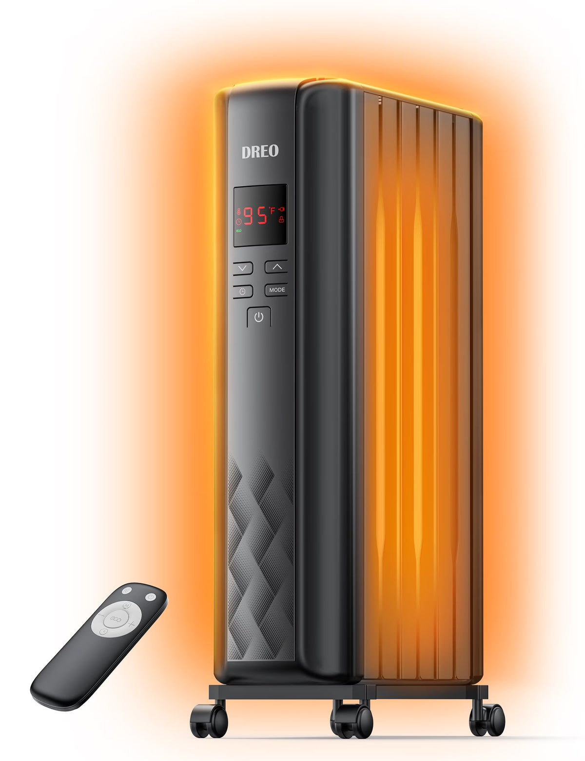 Nouveauté 2026 – Radiateur à bain d'huile Dreo , chauffage électrique radiant pour une utilisation intérieure dans de grandes pièces, avec télécommande, sécurité enfant, 4 modes, protection contre la surchauffe et le basculement, minuterie 24 h, ther