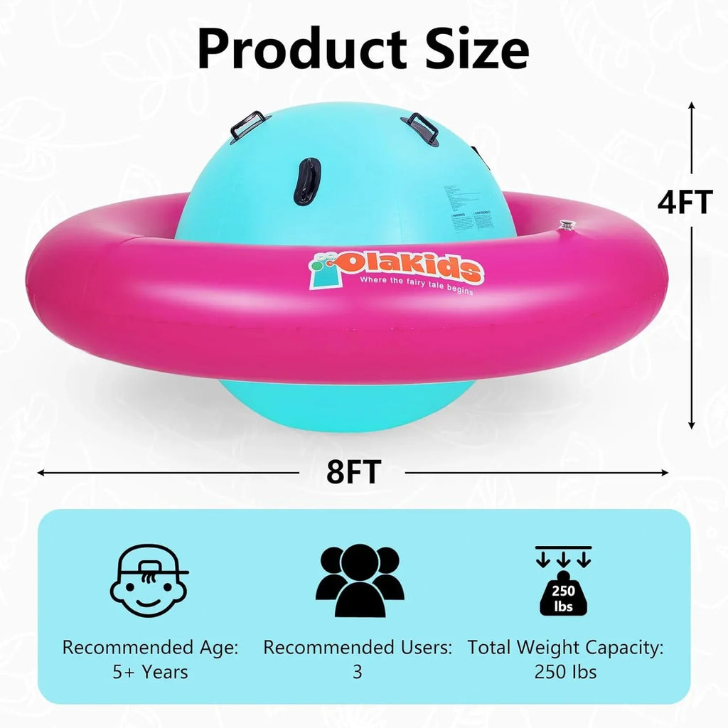 Nouveauté 2026 – Dôme gonflable à bascule OLAKIDS , 2,4 m (8 pi), balançoire géante d'extérieur pour enfants avec 6 poignées de sécurité, poids maximal 113 kg (250 lb), jouet d'escalade pour tout-petits, équipement de jeu pour jardin
