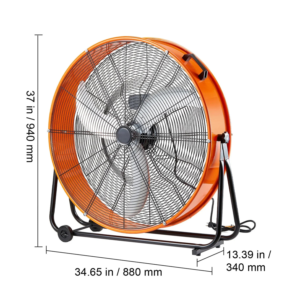 Nouveauté 2026 – Ventilateur industriel à tambour KFFKFF , 30 pouces, haute vitesse, 3 vitesses, 13 000 CFM, robuste pour usage commercial, mécanisme d'inclinaison flexible à 360°, idéal pour entrepôt, atelier, usine et sous-sol