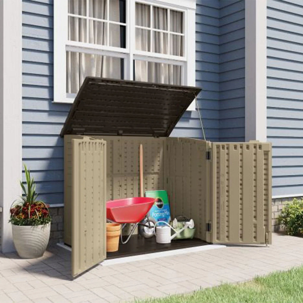 Nouveauté 2026 – Abri de jardin compact horizontal Suncast , 34 pi³, couleur sable