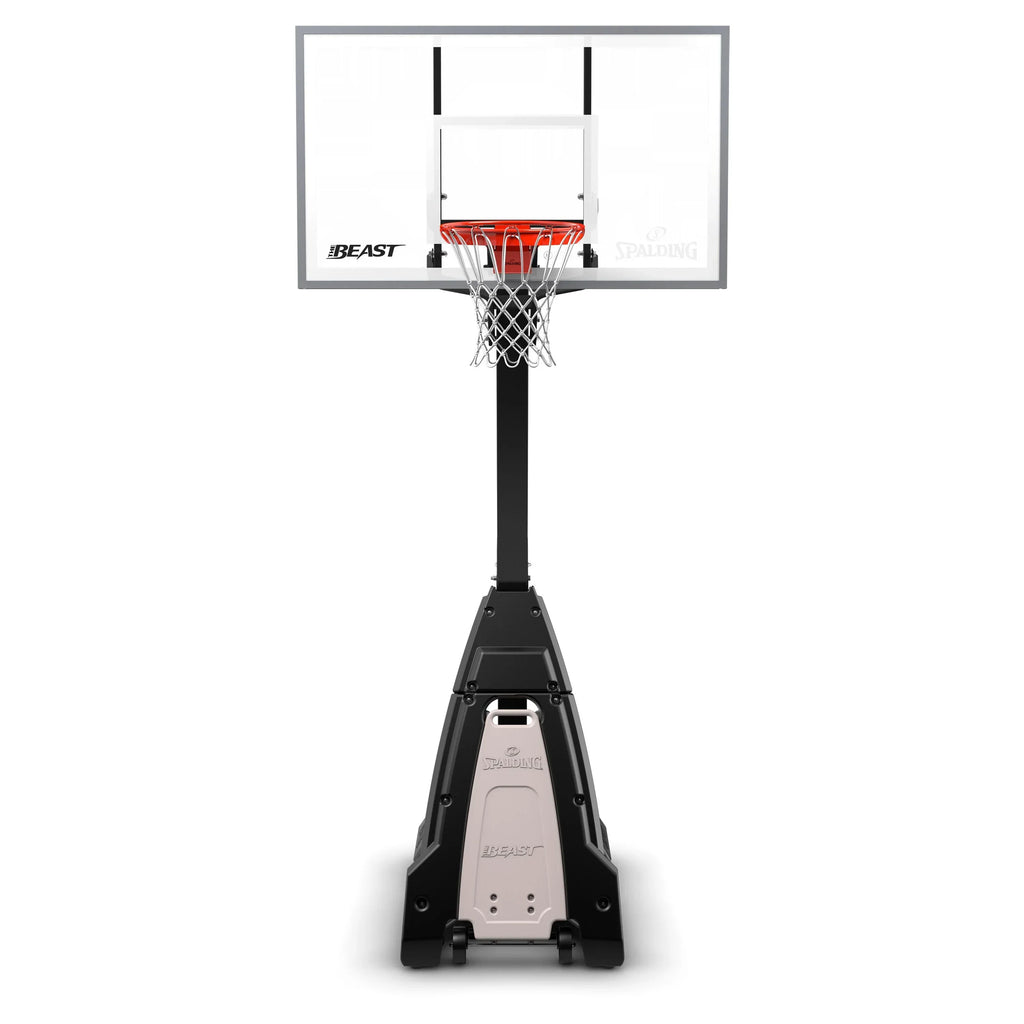 Nouveauté 2026 – Spalding the Beast 7,5 pi - 10 pi Hauteur réglable Système de basketball portable en verre de 60 po (Adulte
