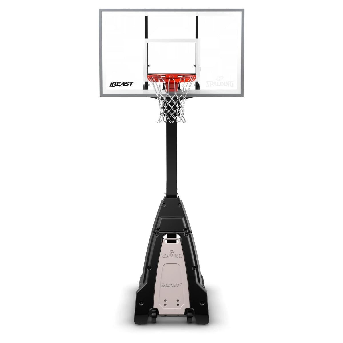 Nouveauté 2026 – Spalding the Beast 7,5 pi - 10 pi Hauteur réglable Système de basketball portable en verre de 60 po (Adulte