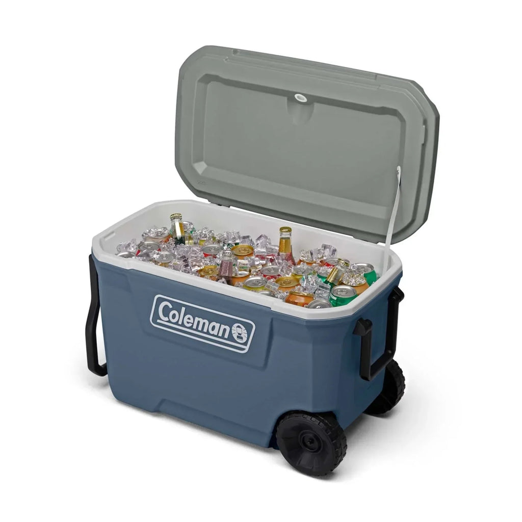 Nouveauté 2026 – Glacière à roulettes Coleman série 316, 62 pintes (58 L), bleu Lakeside