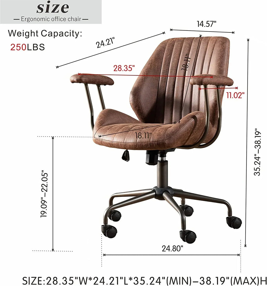 Nouveauté 2026 – Chaise de bureau ergonomique Ovios , chaise de bureau moderne en tissu suédé avec soutien lombaire pour bureau à domicile