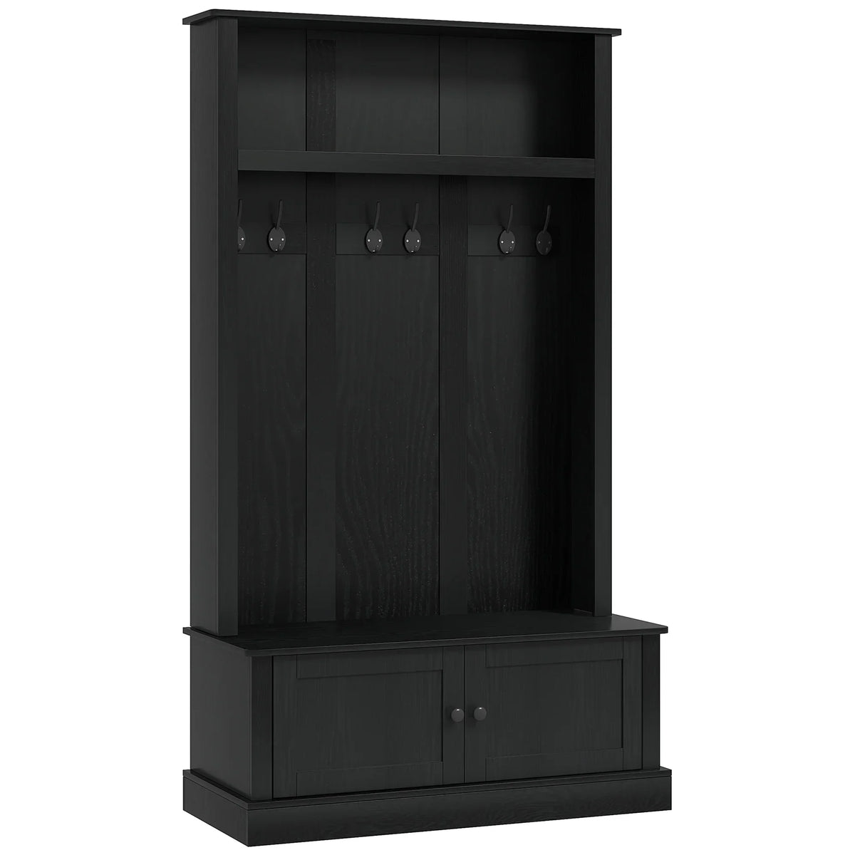 Nouveauté 2026 – Meuble d'entrée HOMCOM , banc d'entrée avec porte-manteau et meuble à chaussures, noir
