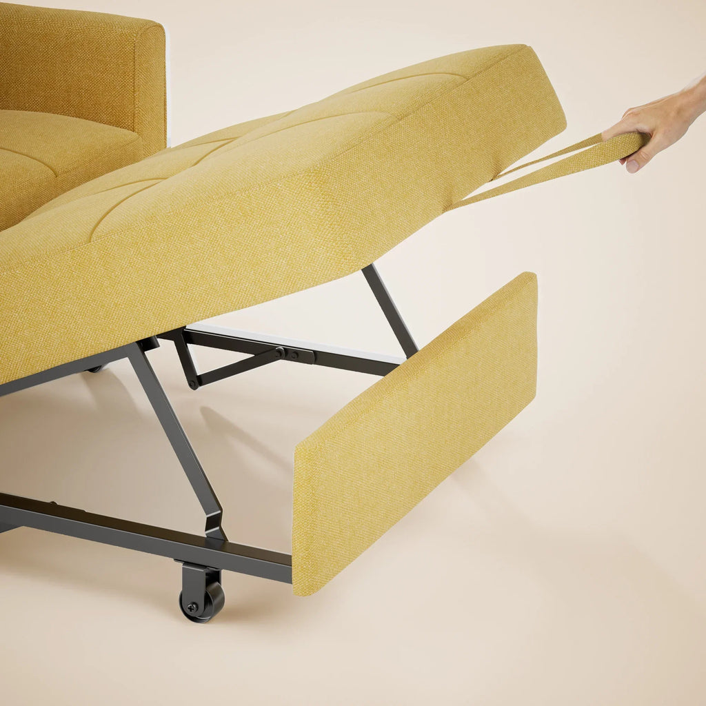 Nouveauté 2026 – Canapé-lit convertible 3 en 1 Lofka avec rangement, dossier réglable et fonction gigogne - Fauteuil-lit idéal pour les petits espaces et les appartements, gris foncé
