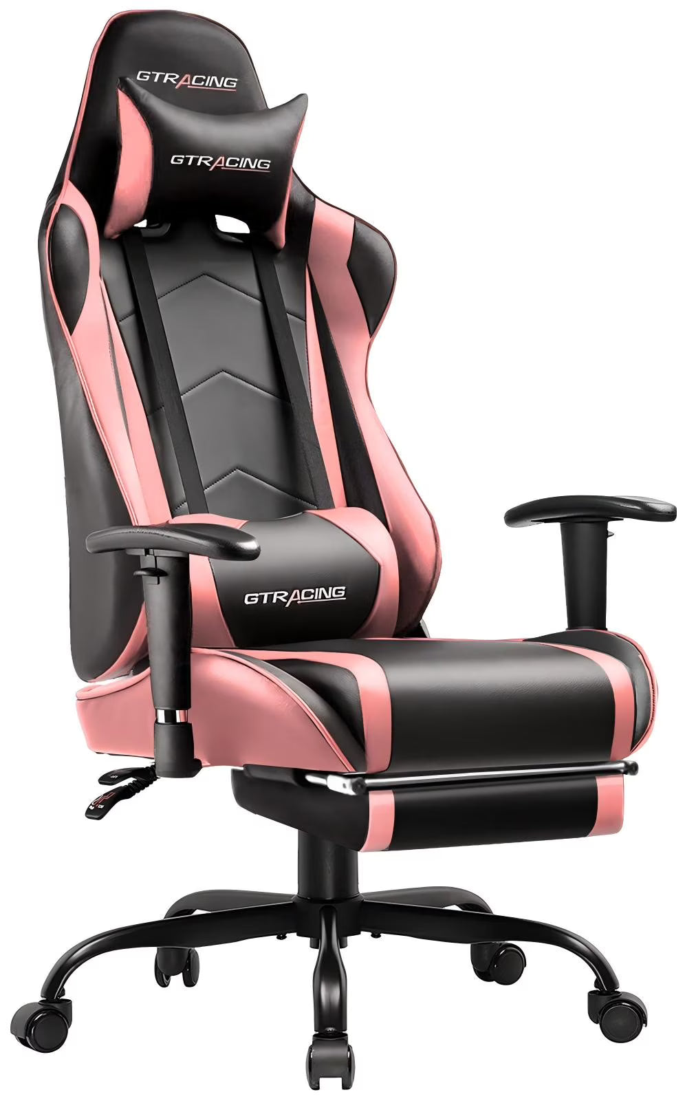Nouveauté 2026 – Chaise de jeu GTRACING , chaise de bureau ergonomique avec soutien lombaire, revêtement en cuir PU, repose-pieds et appui-tête réglable, rouge