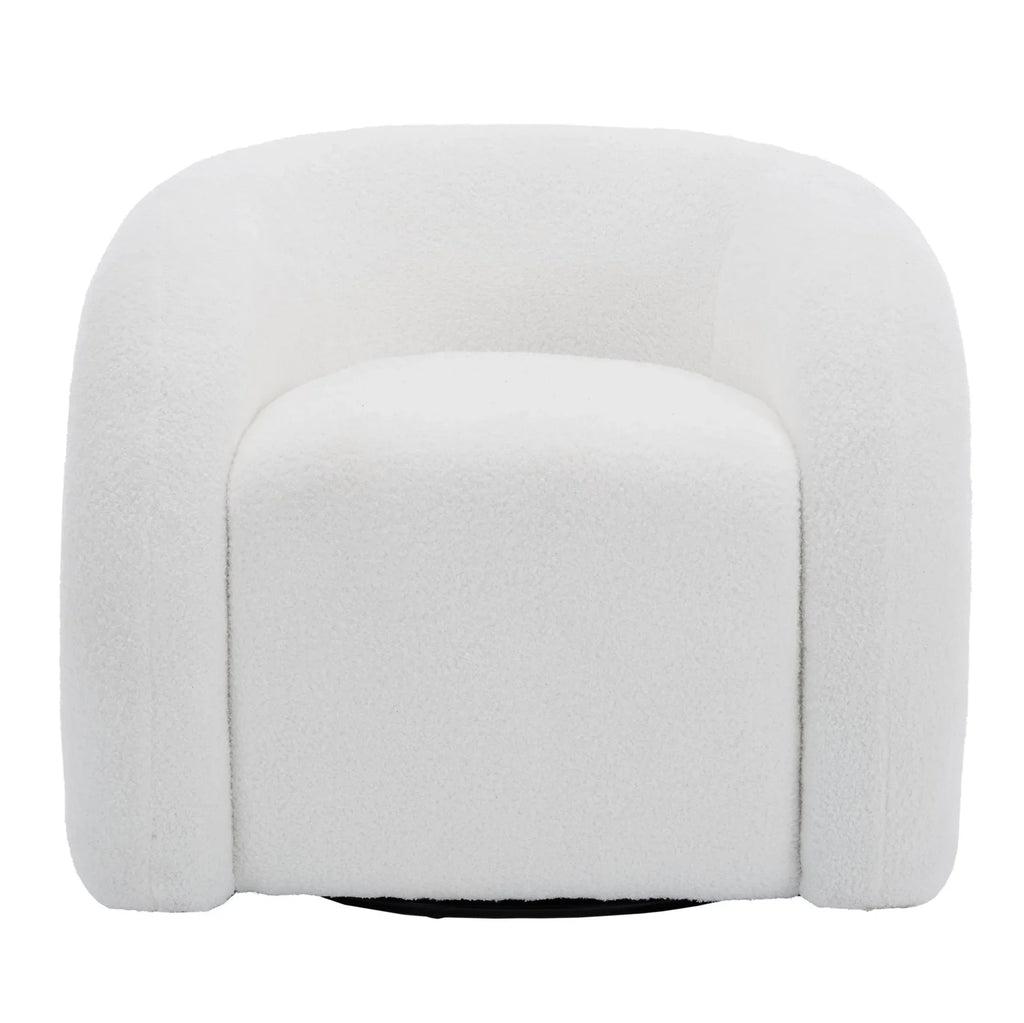 Nouveauté 2026 – Fauteuil pivotant 360" pour salon, fauteuil tonneau bouclé, canapé une place, fauteuil de lecture, vert sauge