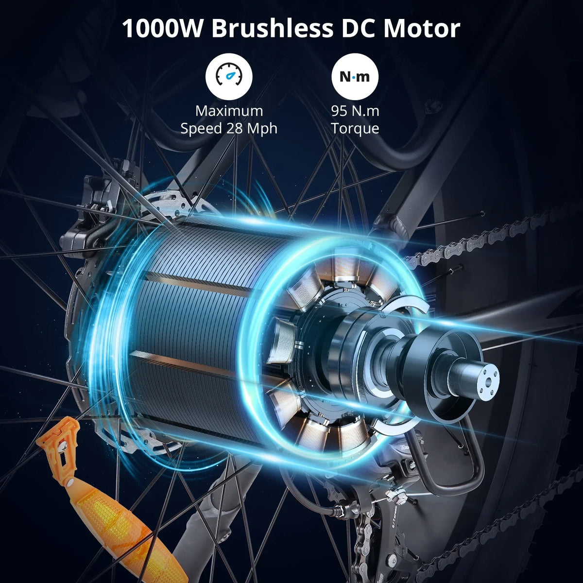 Nouveauté 2026 – Vélo électrique pour adultes, 1000 W, pneus larges 26 pouces, batterie 48 V 17,5 Ah, vitesse maximale de 45 km/h, 7 vitesses, freins à disque hydrauliques doubles, écran LCD, autonomie de 96 km, VTT électrique