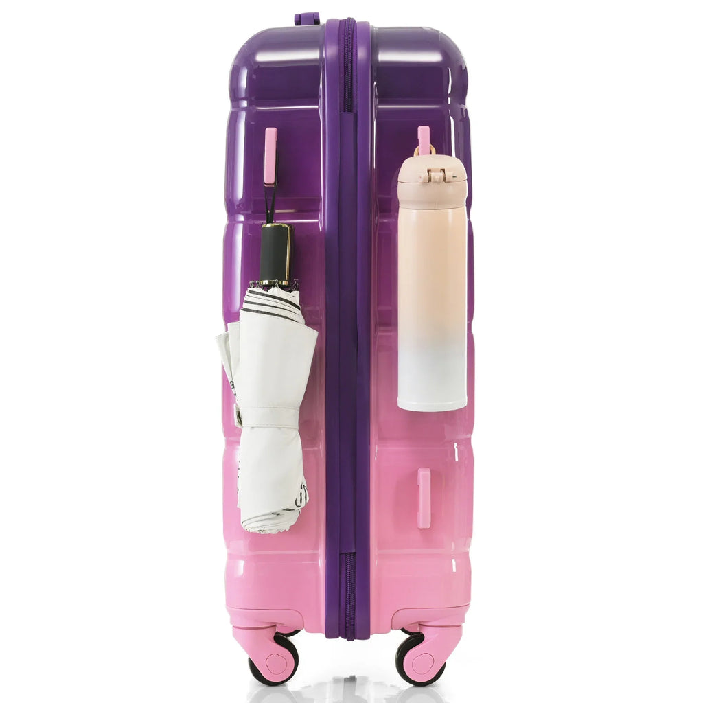 Nouveauté 2026 – Ensemble de 3 valises PAPROOS (51/61/71 cm), valise rigide légère avec port USB et crochets latéraux, bagage de voyage avec serrure TSA, valise à roulettes rigide pour l'école et les voyages, rose