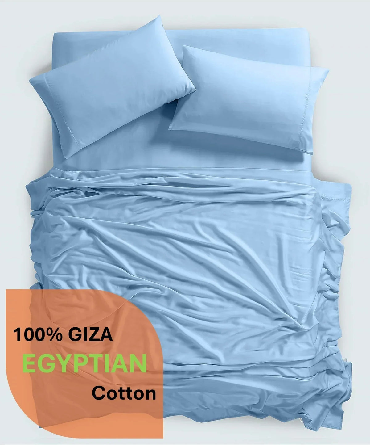 Nouveauté 2026 – Parure de lit 4 pièces en coton égyptien Giza 100 % (600 fils/cm²), drap-housse à bonnet profond de 38 cm, satin doux et respirant - Noir, 1 place