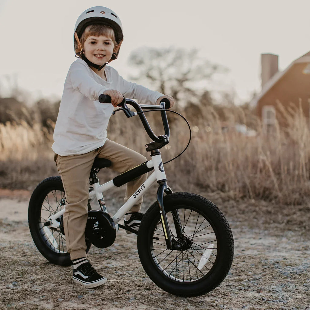 Nouveauté 2026 – Vélo Glerc pour enfants de 3 à 5 ans, style BMX, avec stabilisateurs et frein à rétropédalage, bleu. Convient aux garçons et aux filles de 3 à 5 ans