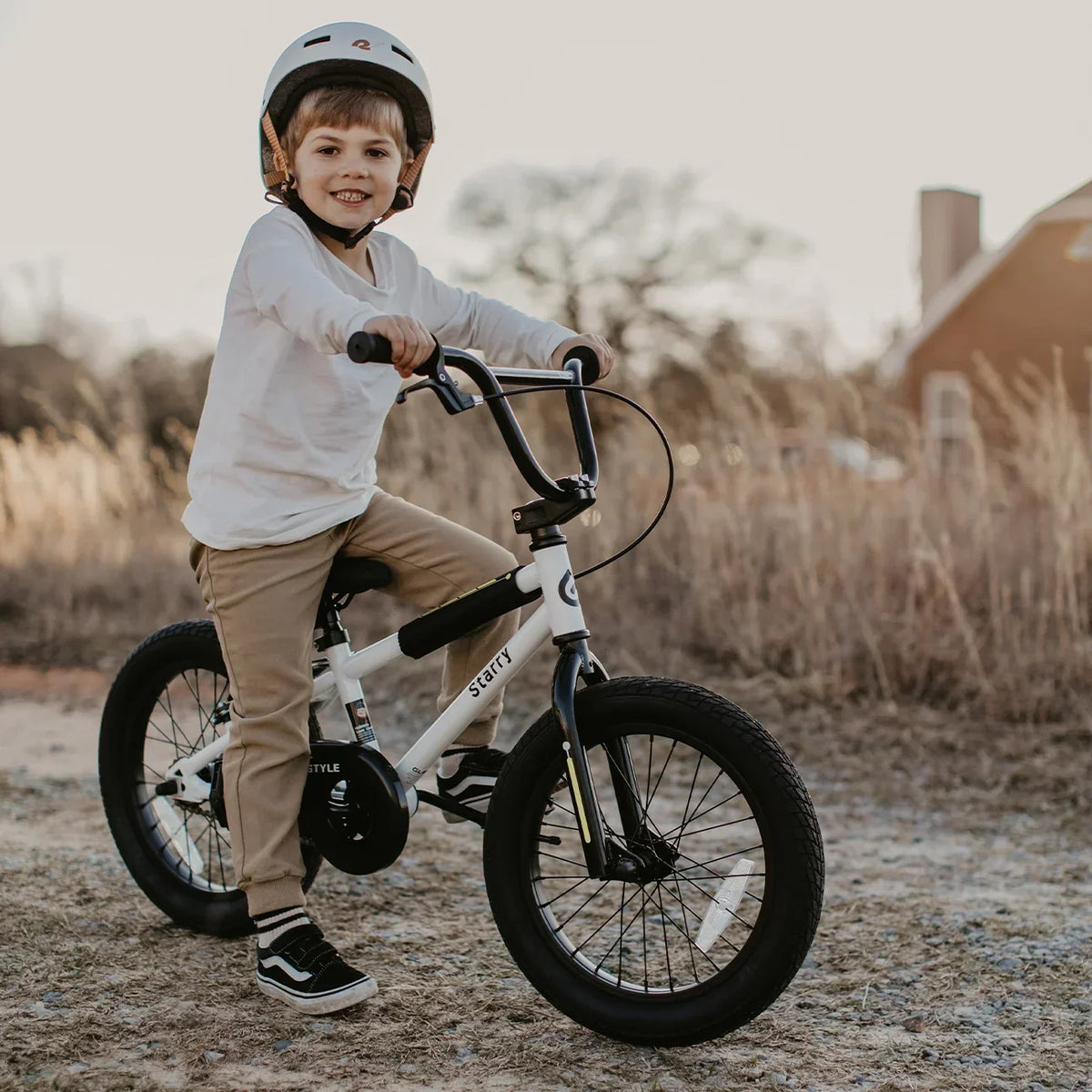 Nouveauté 2026 – Vélo Glerc pour enfants de 3 à 5 ans, style BMX, avec stabilisateurs et frein à rétropédalage, bleu. Convient aux garçons et aux filles de 3 à 5 ans