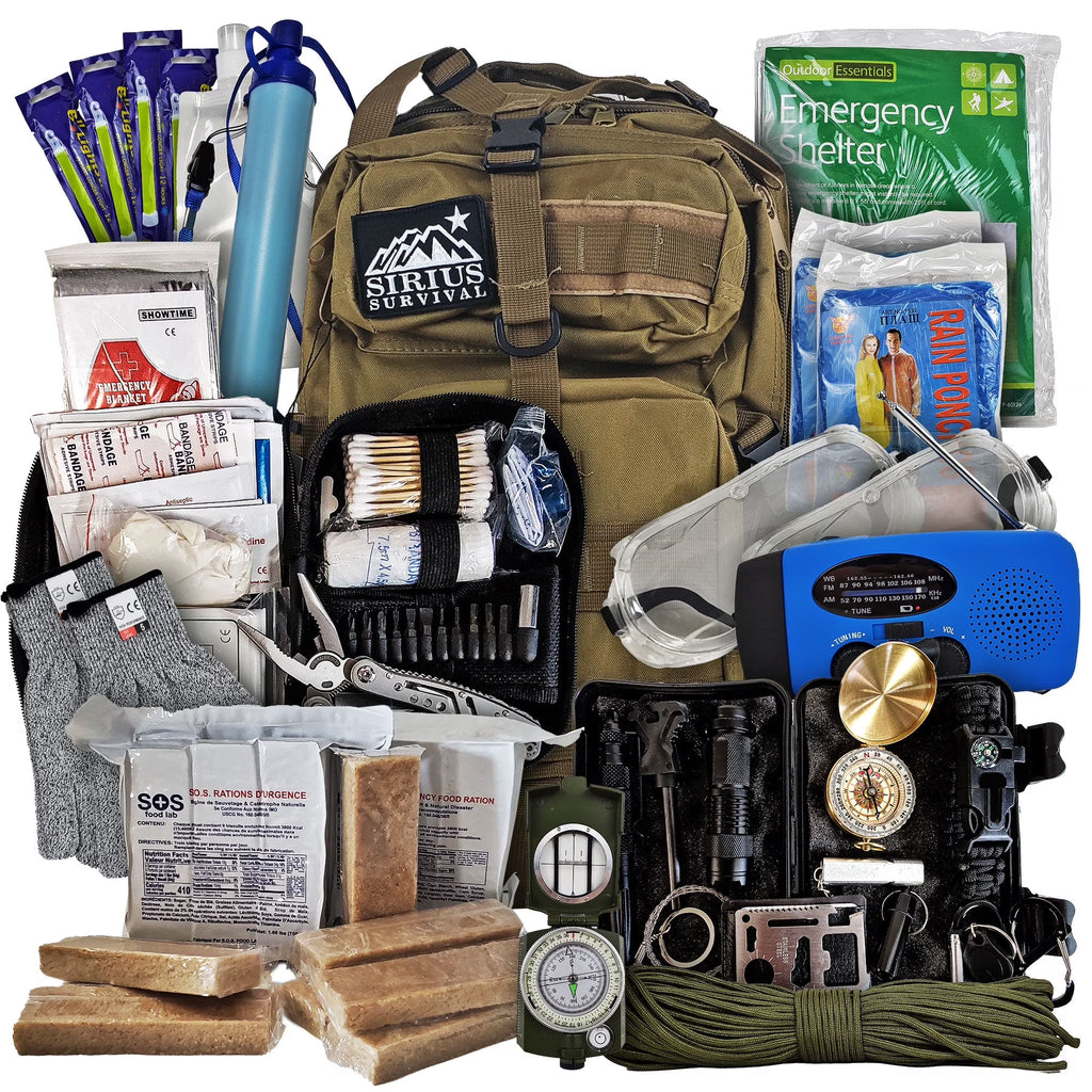 Nouveauté 2026 – Kit de survie d'urgence Vital pour 72 heures en famille - Sac d'évacuation pour ouragans, inondations, tornades ou autres catastrophes - Kit de nourriture et d'eau pour 2 personnes pour 72 heures