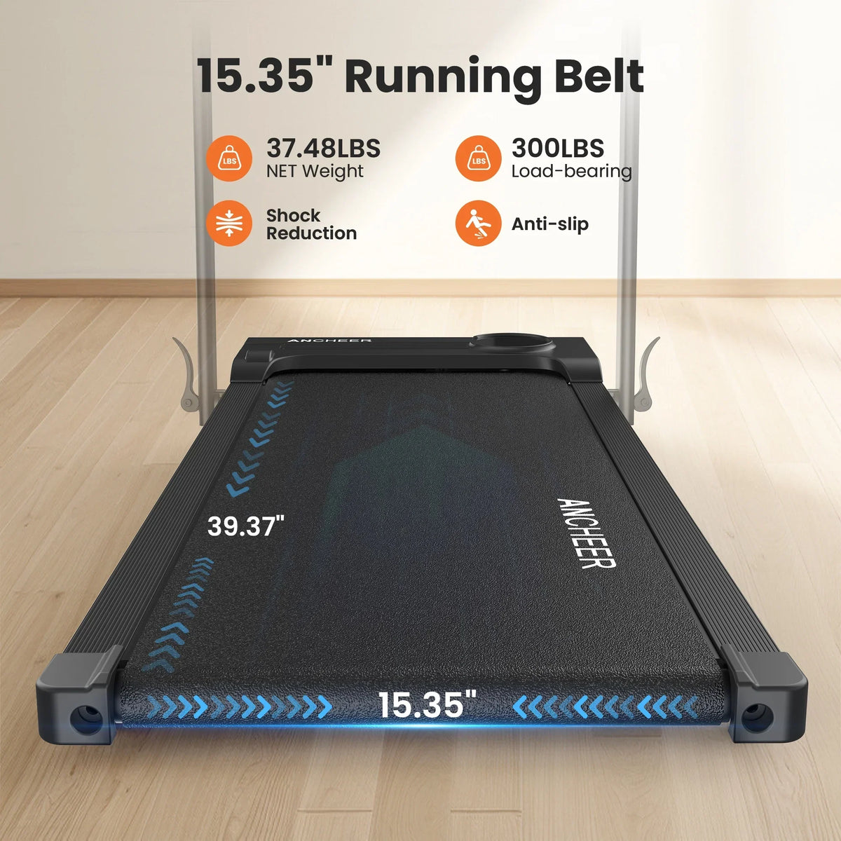 Nouveauté 2026 – Tapis de marche pliable et portable ANCHEER , capacité de 136 kg (300 lb), vitesse de 12 km/h (7,5 mi/h), à placer sous un bureau, avec télécommande et écran LED, 2 en 1, pour la maison, le bureau ou l'exercice (rose