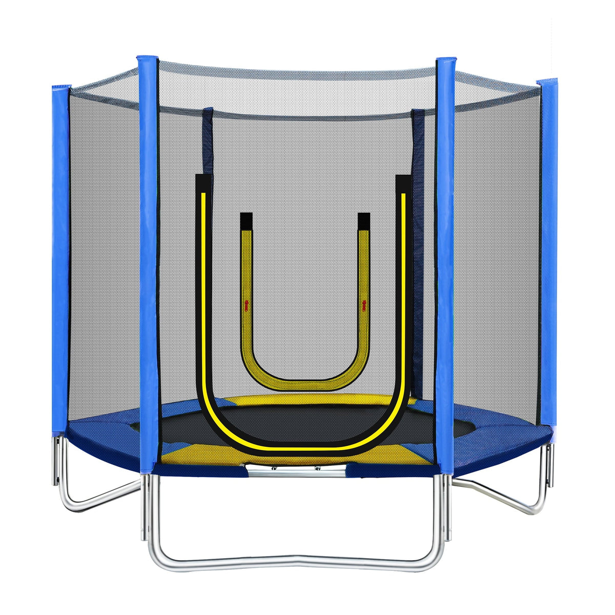 Nouveauté 2026 – Trampoline FT pour enfants, trampoline de loisirs d'extérieur avec filet de sécurité, bleu