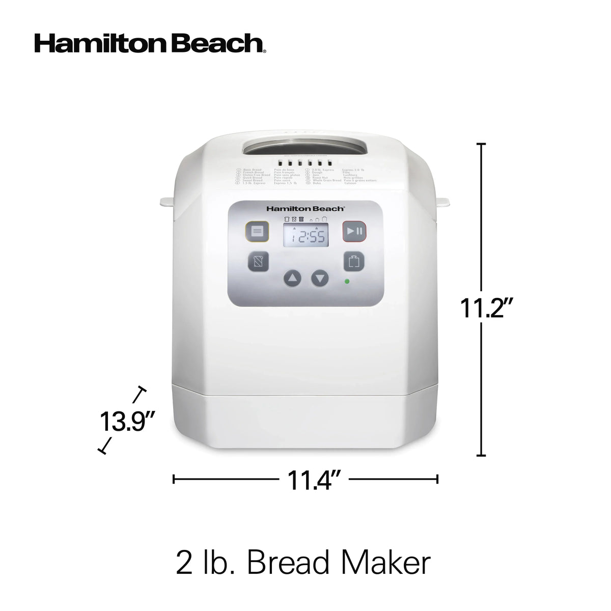 Nouveauté 2026 – Machine à pain Hamilton Beach , 900 g, 12 programmes, sans gluten, blanche
