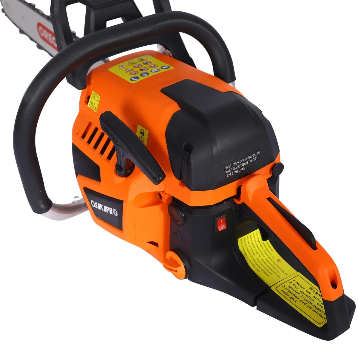 Nouveauté 2026 – ! Tronçonneuse à essence 20 pouces, 52 cm³, pour l'abattage et la coupe du bois. Moteur 2 temps conforme aux normes EPA. Guide-chaîne Oregon