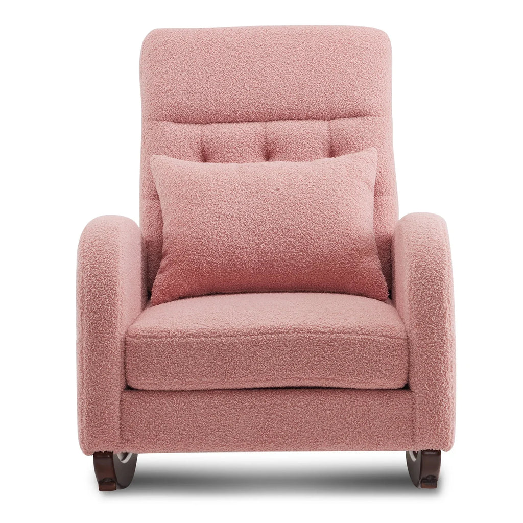 Nouveauté 2026 – Fauteuil à bascule Ktaxon , fauteuil de lecture inclinable, confortable, revêtu de velours peluche, canapé à bascule une place, beige, idéal pour le salon, la chambre d'enfant ou la chambre à coucher