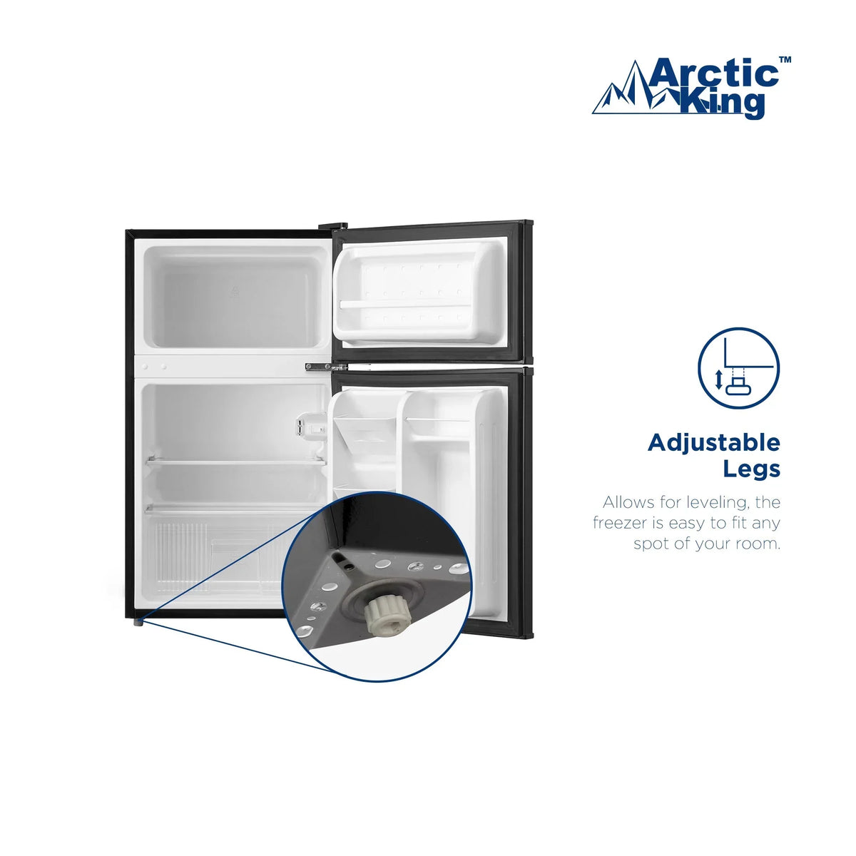 Nouveauté 2026 – Mini-réfrigérateur à deux portes Arctic King 3,2 pi³ avec congélateur, acier inoxydable, E-Star