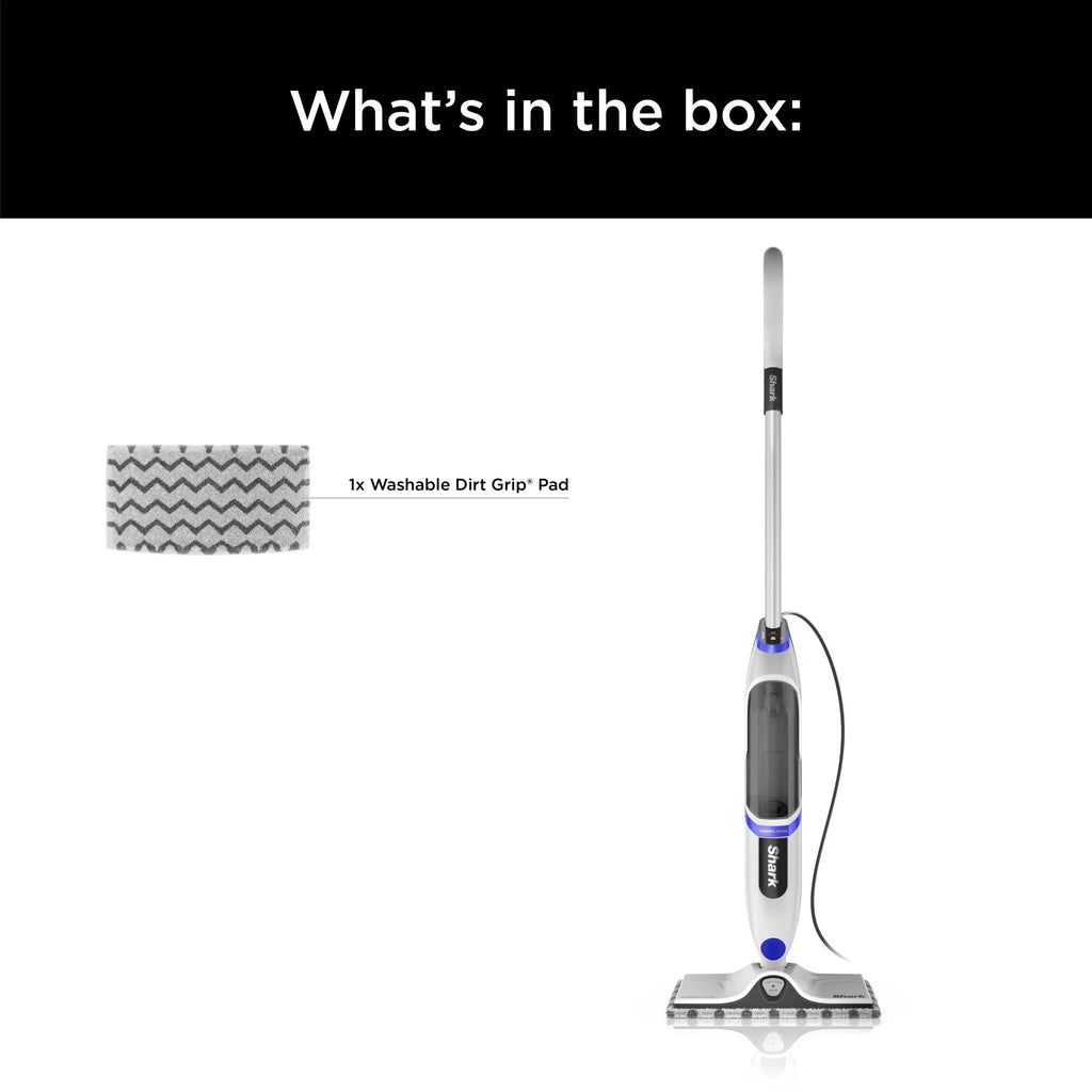 Nouveauté 2026 – Balai vapeur Shark SteamSpot avec jet de vapeur pour sols durs scellés, réservoir amovible XL, lingette anti-salissures lavable, 2 modes, S2000