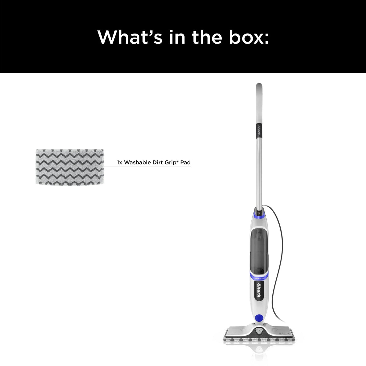 Nouveauté 2026 – Balai vapeur Shark SteamSpot avec jet de vapeur pour sols durs scellés, réservoir amovible XL, lingette anti-salissures lavable, 2 modes, S2000