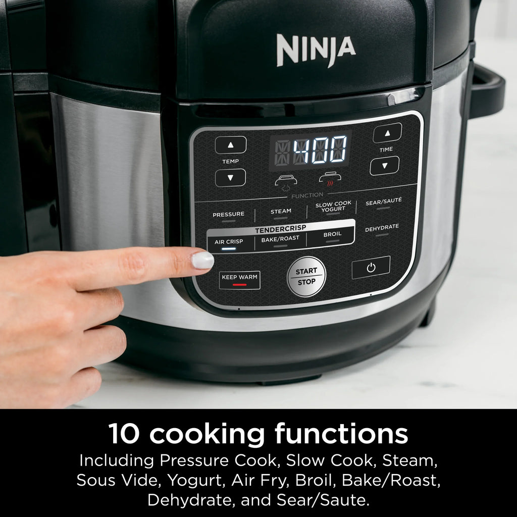 Nouveauté 2026 – Ninja Foodi 10-en-1 Multicuiseur, 6,5 litres, Autocuiseur et Friteuse à air chaud, Acier inoxydable, OS300