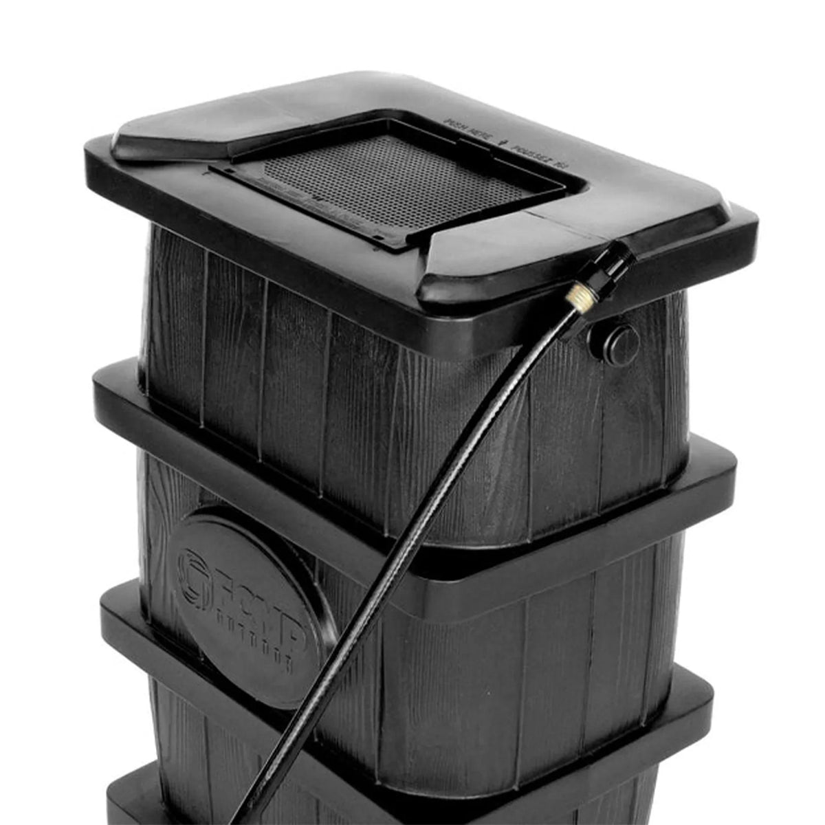 Nouveauté 2026 – Récupérateur d'eau de pluie extérieur FCMP Outdoor WG4000-GRY, aspect bois