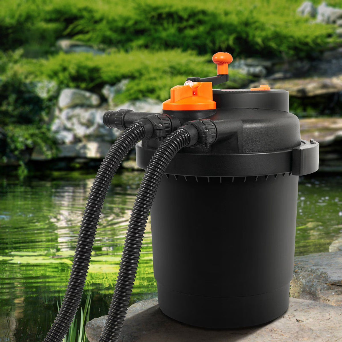 Nouveauté 2026 – Filtre à pression Bio pour bassins avec lampe UV-C 13 W, débit de 1580 GPH, pour bassins jusqu'à 1600 gallons, filtration biologique sous pression pour bassins de jardin, aquariums à carpes koï et fontaines