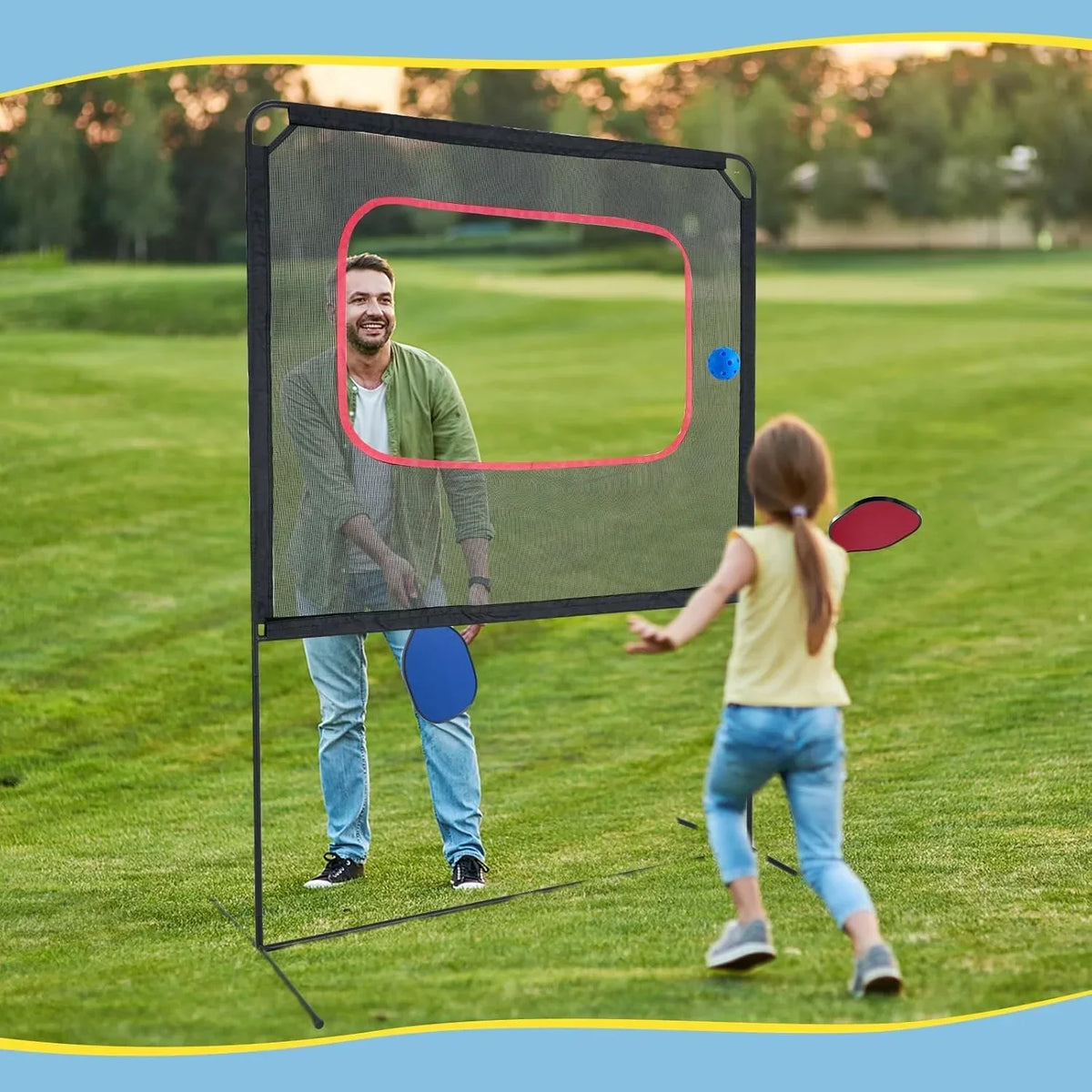 Nouveauté 2026 – Slsy Pickleball Portable avec Filet, un jeu de raquettes combinant pickleball, badminton, jianzi et tennis, jeux de jardin, sport d'intérieur et d'extérieur, jeux amusants pour enfants et adultes