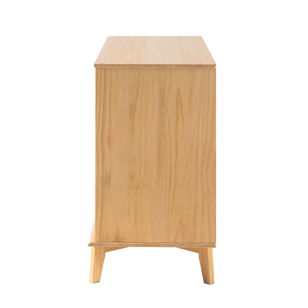 Nouveauté 2026 – Commode Walker Edison Sonoma 6 tiroirs en bois massif couleur caramel
