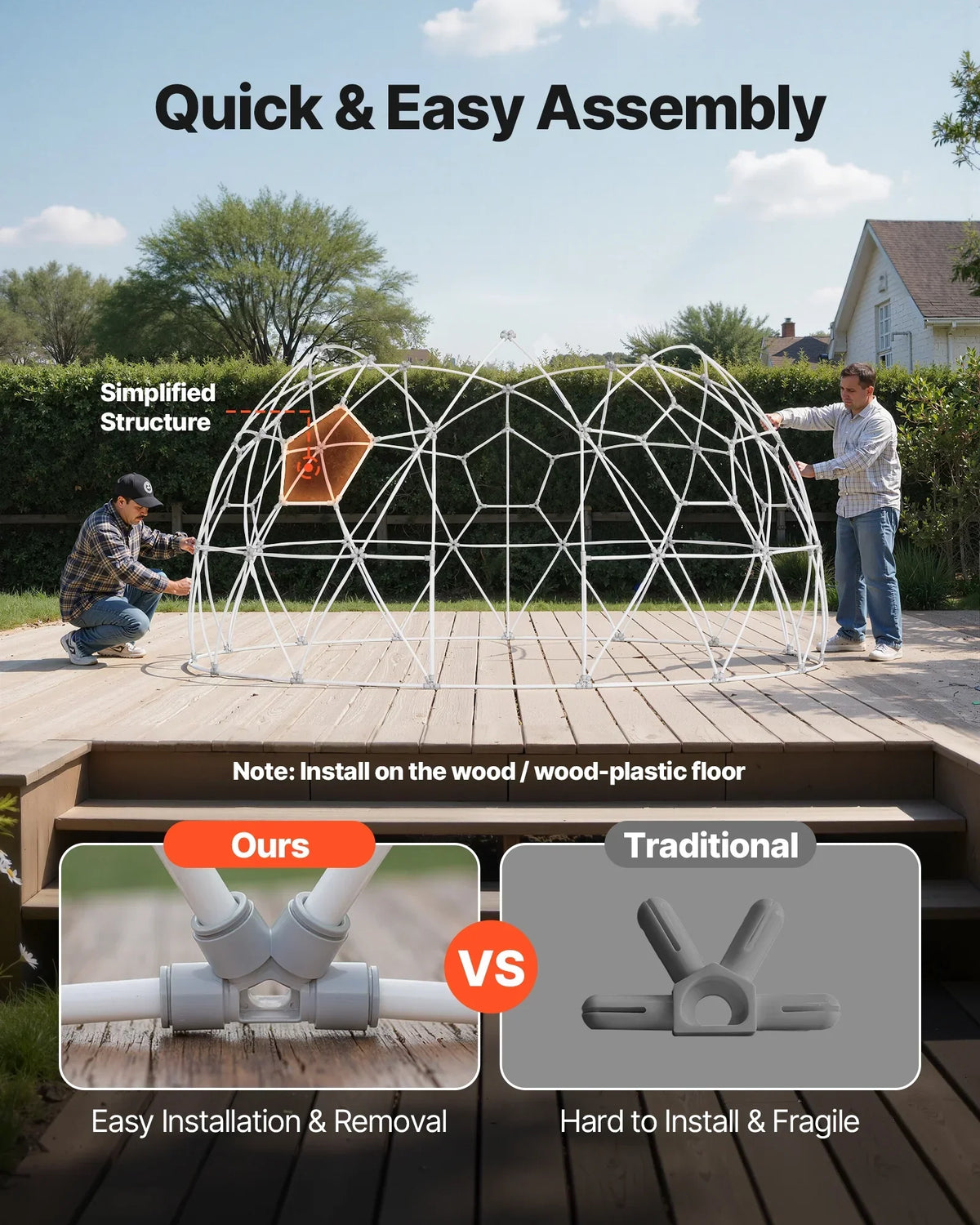 Nouveauté 2026 – Tente dôme de jardin VEVOR , 3,66 x 2,20 m, tente bulle transparente d'extérieur pour 4 à 7 personnes, serre géodésique résistante aux intempéries avec fenêtre, tentes igloo en PVC pour jardin, terrasse, camping, fêtes et mariages
