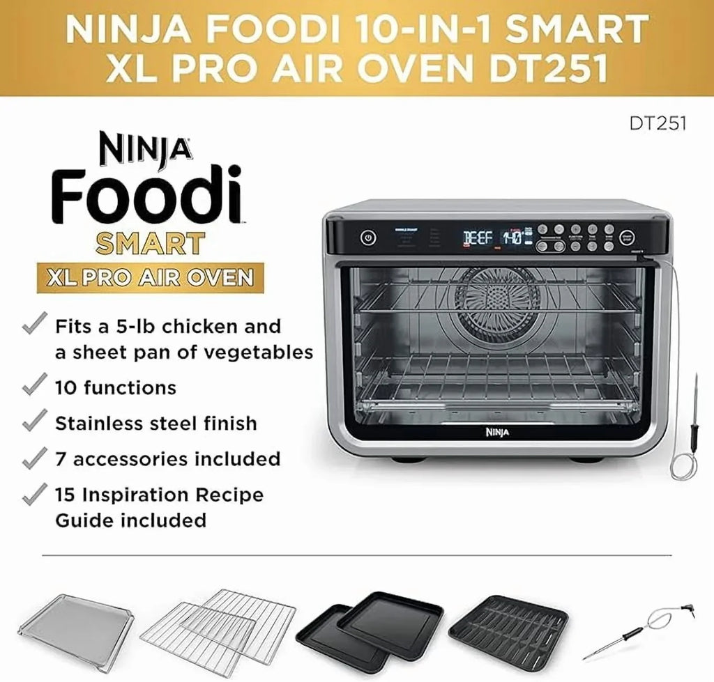 Nouveauté 2026 – Four à air chaud intelligent Ninja DT251 Foodi 10-en-1 XL