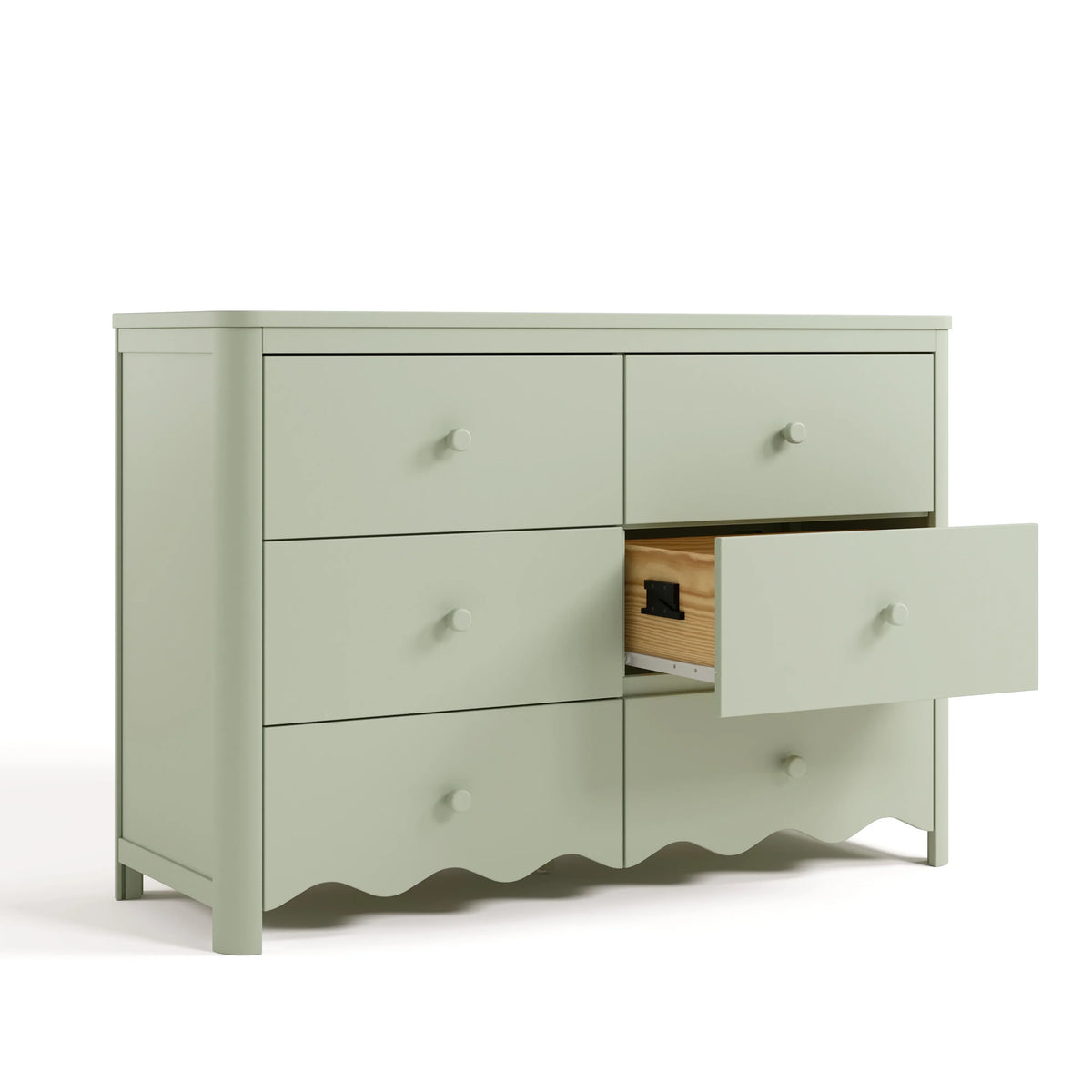 Nouveauté 2026 – Commode pour chambre d'enfant Storkcraft Casablanca 6 tiroirs, couleur sauge