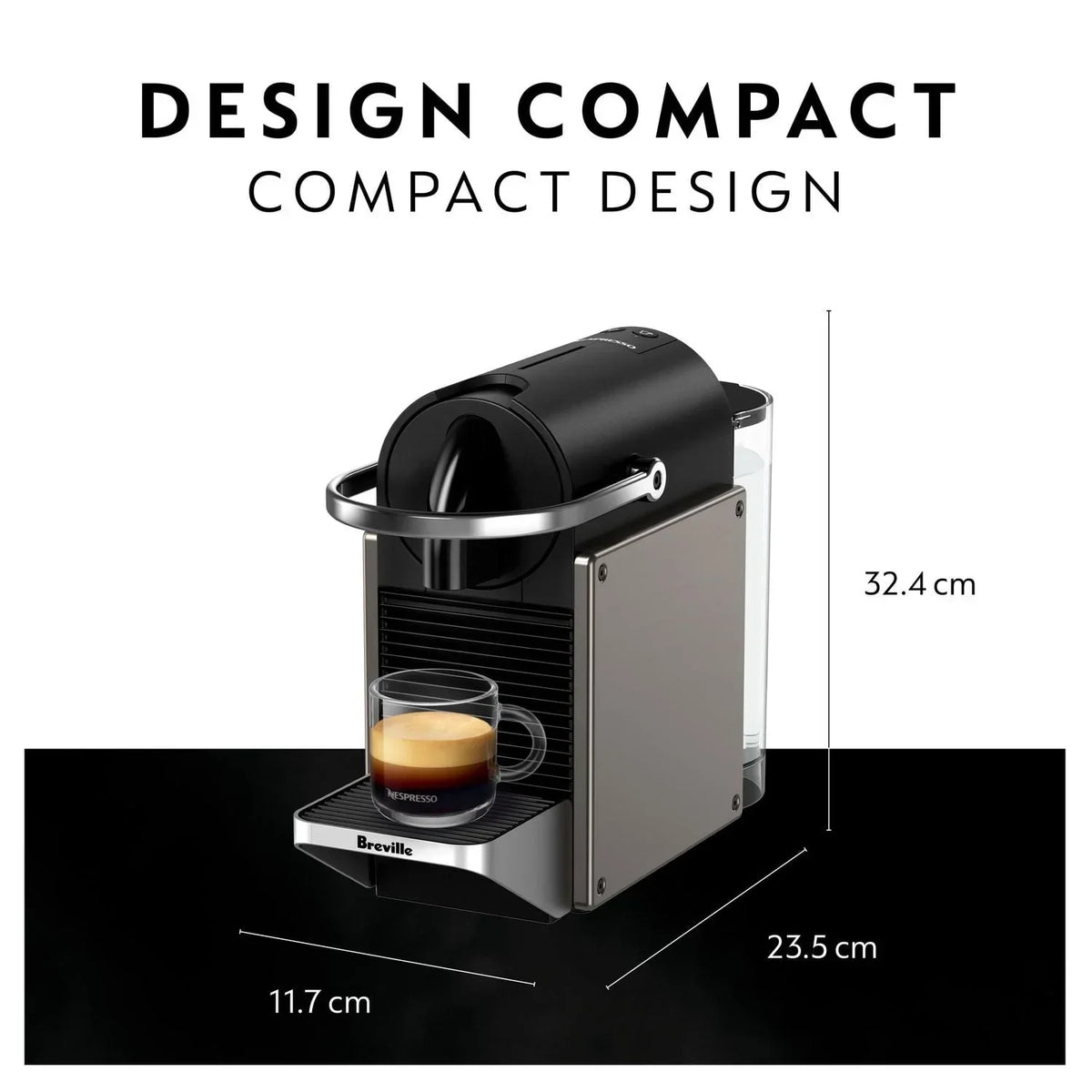Nouveauté 2026 – Machine à expresso Nespresso Pixie par Breville, Titan - BEC440TTN