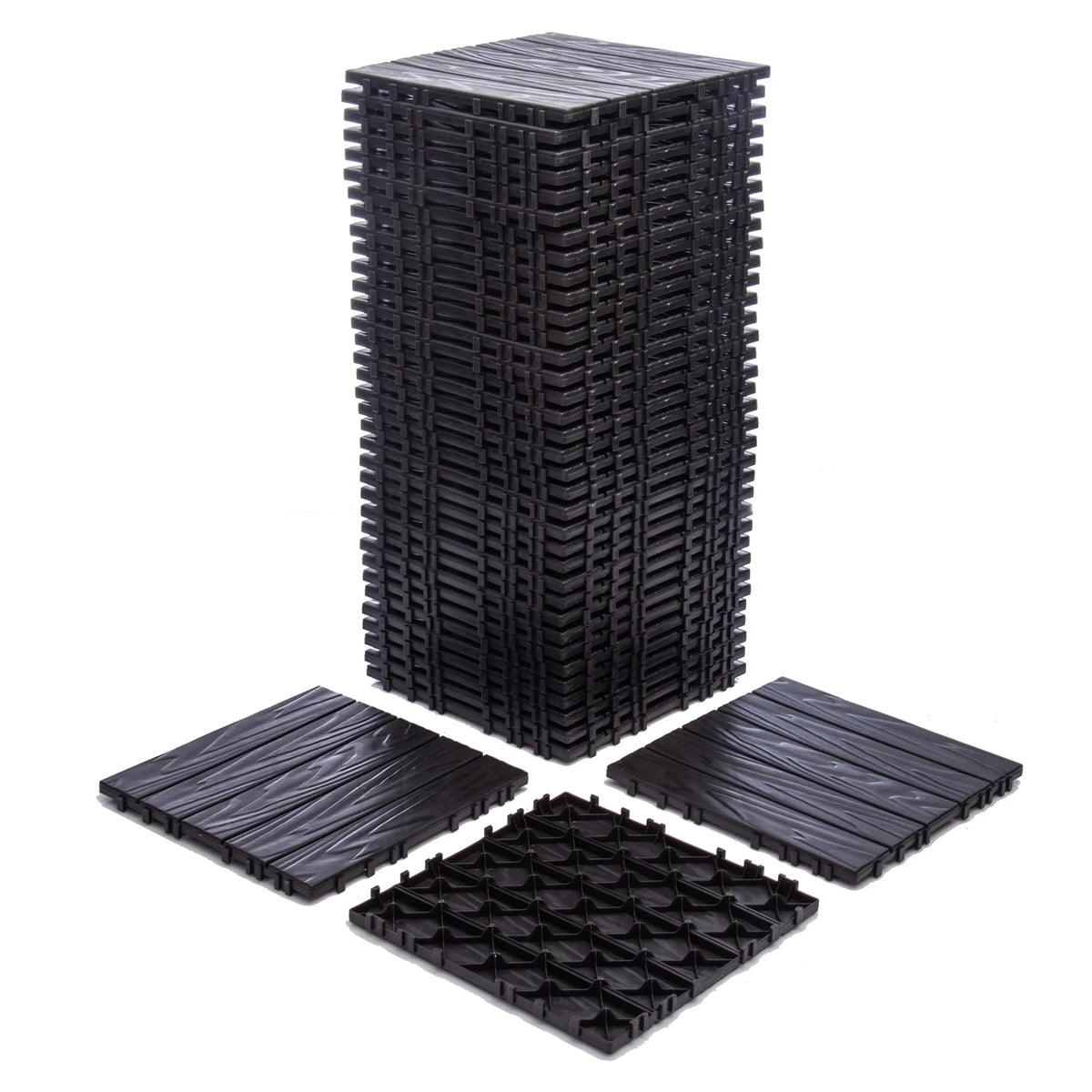 Nouveauté 2026 – Dalles de terrasse emboîtables en plastique (paquet de 76) - 6,4 m² (68,80 pi²) - Revêtement de sol extérieur en plastique ultra-résistant et imperméable - Usage intérieur/extérieur par tous les temps