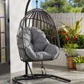 Nouveauté 2026 – Fauteuil suspendu œuf en osier d'extérieur Mainstays, gris, collection