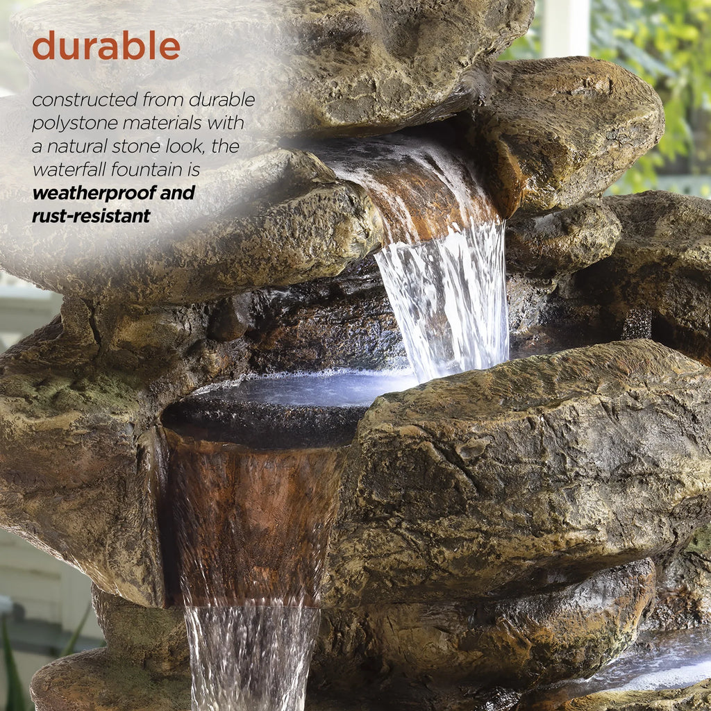 Nouveauté 2026 – Fontaine à eau amazonienne à 6 niveaux avec lumières LED, Alpine Corporation