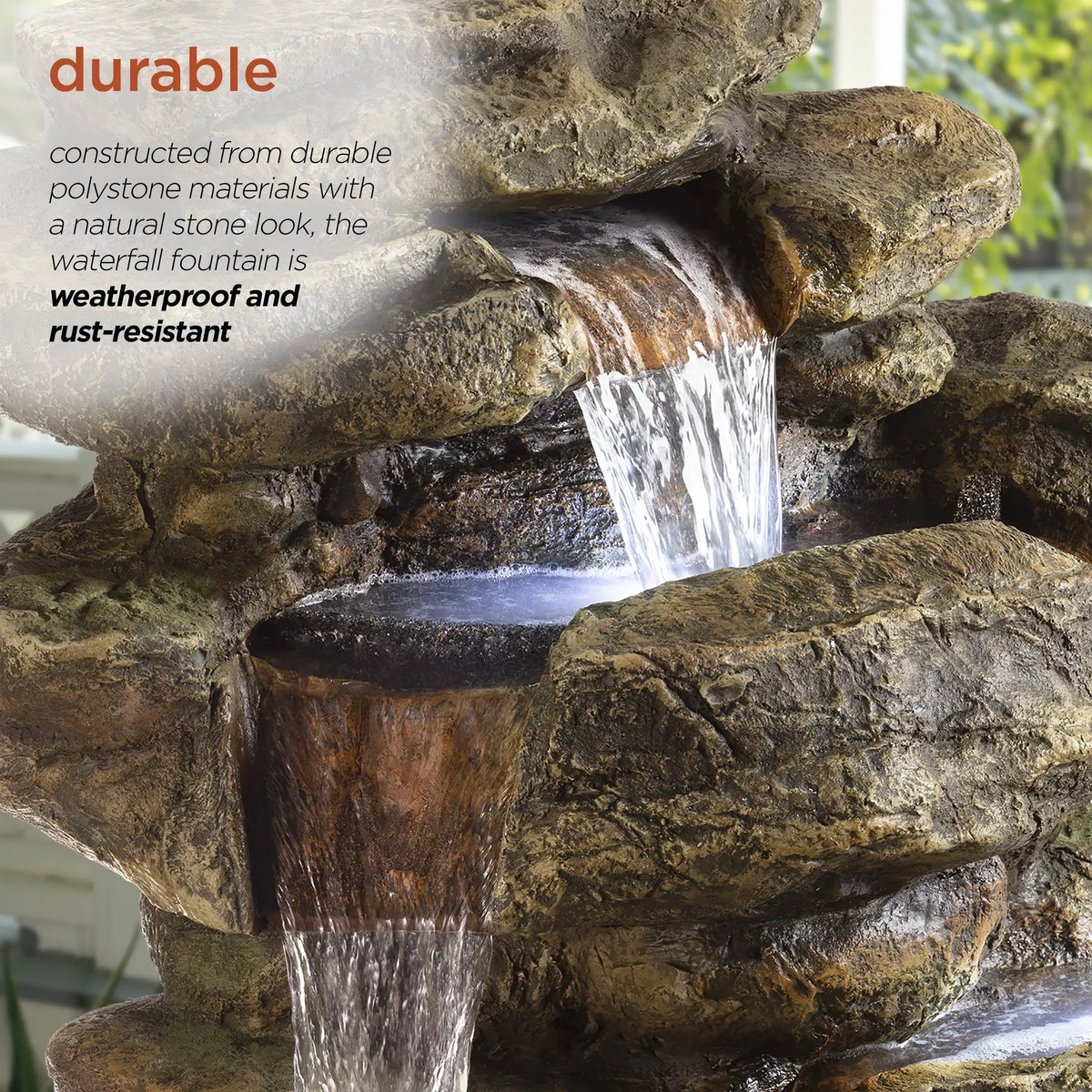 Nouveauté 2026 – Fontaine à eau amazonienne à 6 niveaux avec lumières LED, Alpine Corporation