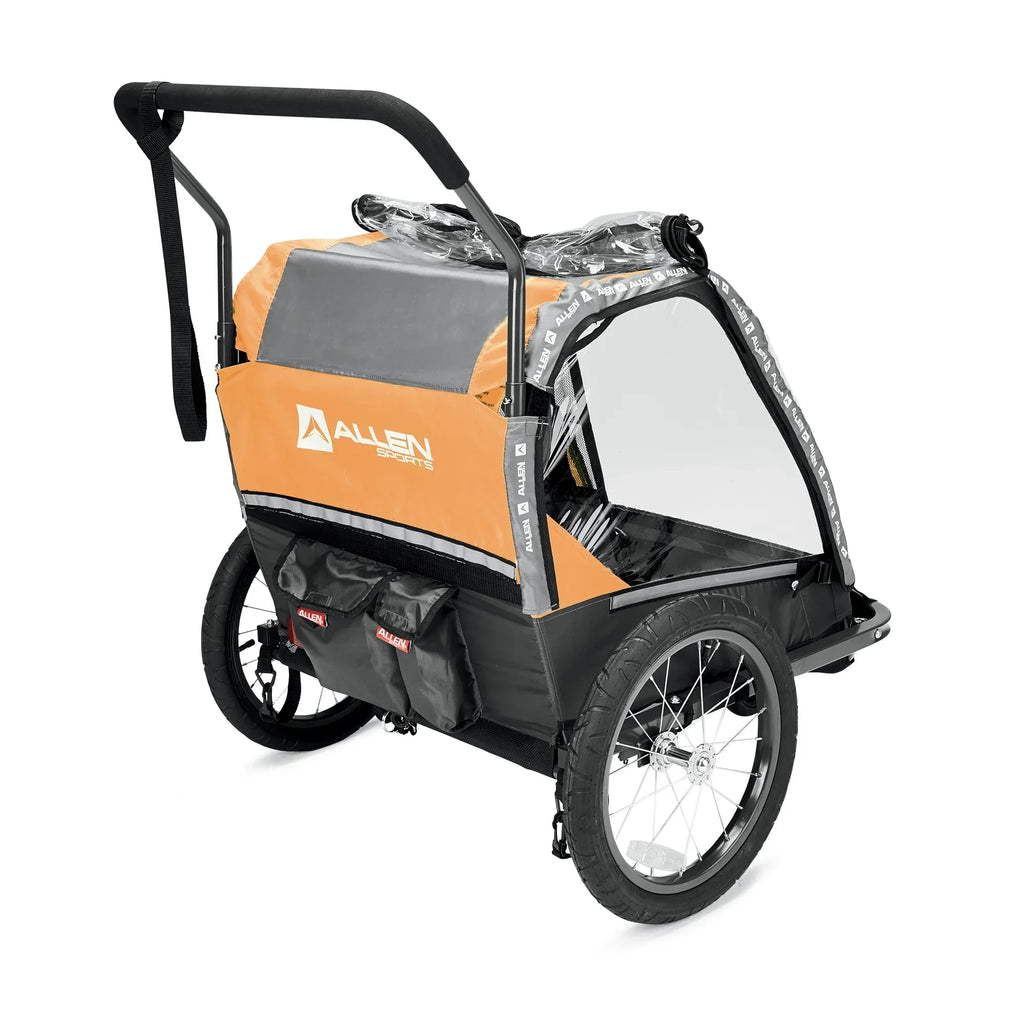 Nouveauté 2026 – Remorque vélo et poussette Allen Sports Deluxe pour 2 enfants, modèle AS2, verte