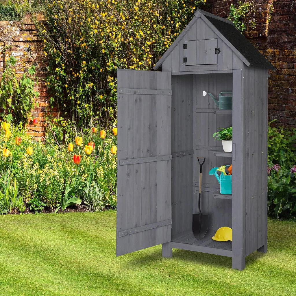 Nouveauté 2026 – Abri de jardin iTopRoad 70 pouces (178 cm) pour outils de jardin, casiers de rangement en bois pour terrasse