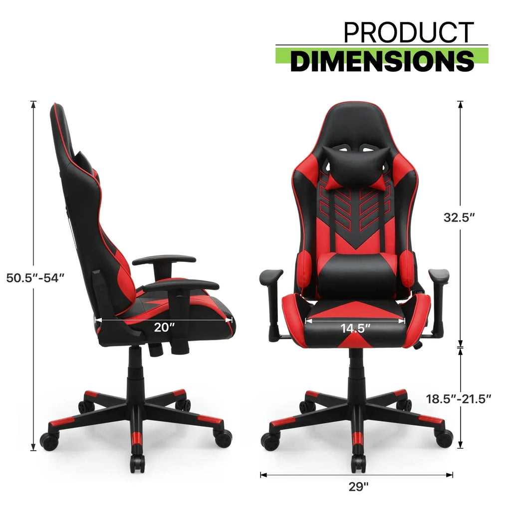Nouveauté 2026 – Chaise de jeu ergonomique Magshion , chaise de jeu confortable, chaise de bureau en cuir, chaise de jeu pivotante et réglable, bleue