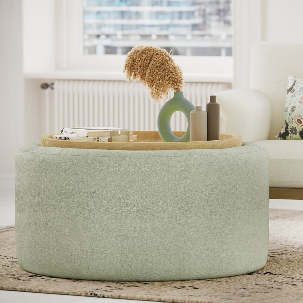 Nouveauté 2026 – Table basse Beautiful Drew Stowaway avec rangement, par Drew Barrymore, couleur crème
