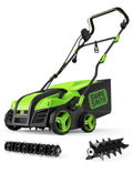 Nouveauté 2026 – Scarificateur électrique SWIPESMITH 16" 15 A , avec réglage de profondeur à 5 positions, sac de ramassage de chaume amovible de 14,5 gallons, pliage rapide, préserve la santé de votre pelouse