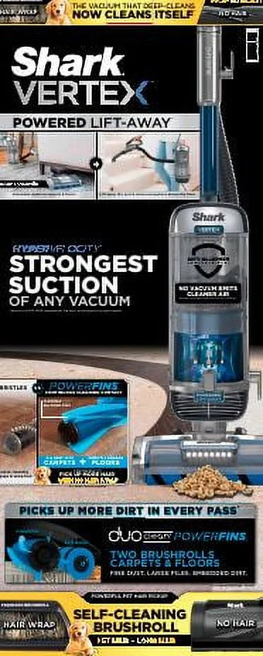 Nouveauté 2026 – Aspirateur vertical Shark Vertex DuoClean PowerFin , avec système Lift-Away™ et brosse autonettoyante, AZ2000